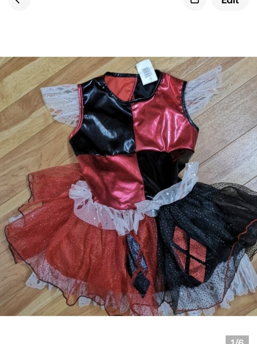 Harley Quinn DC Super Villain Dress Girls Size 7/8 Costume Tutu Dress